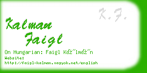 kalman faigl business card